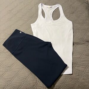 #7 Bundle lululemon athletica light purple Tank and Navy Leggings